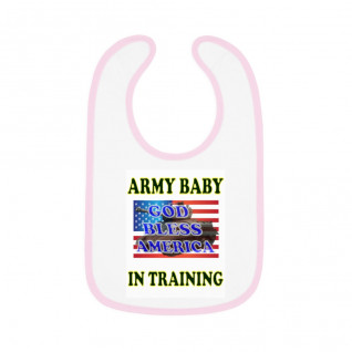 Army Baby Contrast Trim Jersey Bib for Boys and/or Girls
