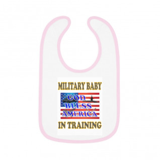 Military Baby Contrast Trim Jersey Bib for Boys and/or Girls