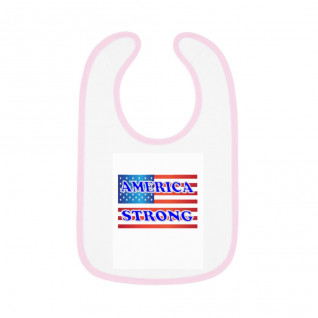 America Strong Baby Contrast Trim Jersey Bib for Boys and/or Girls