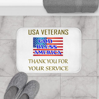 USA Veterans - Thank You For Your Service - Bath Mat