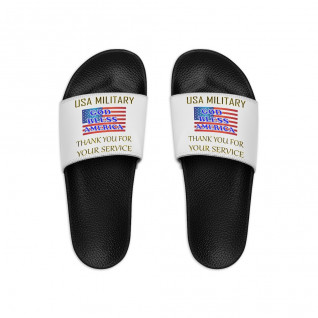 USA Military - Thank You for Your Service - Men's Slide Sandals.