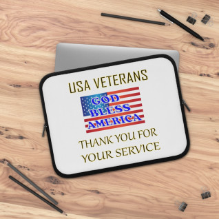 USA Veterans - Thank You for Your Service - Laptop Sleeve.