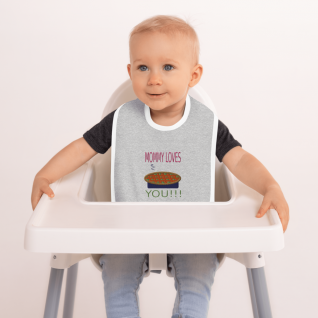 Mommy Love You - Embroidered Baby Bib - For Boys & Girls