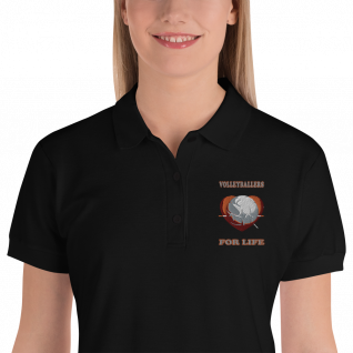 Volleyballers For Life - Embroidered Women's Polo Shirt