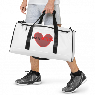Love in Action with Heart Duffle Bag