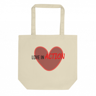 Love In Action with Heart Eco Tote Bag