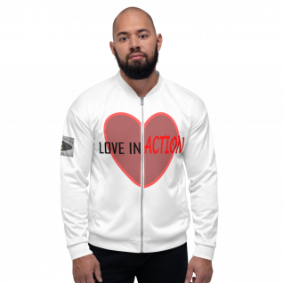Love in Action with Heart - Bomber Jacket - For Him or For Her