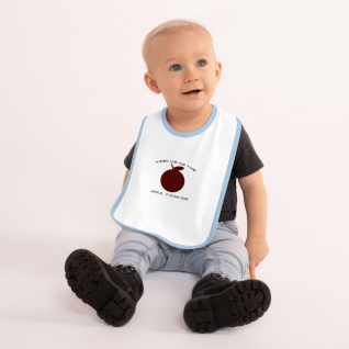 Keep Me As The Apple of Your Eye - Embroidered Baby Bib - For Boys & For Girls